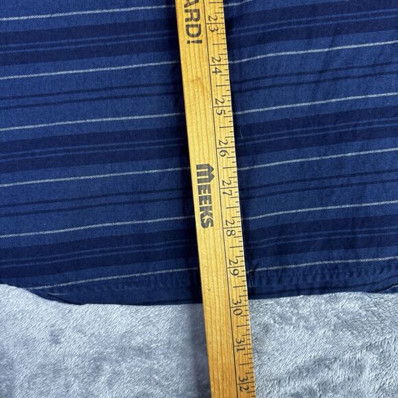 AMERICAN EAGLE Shirt Mens M Slim Fit Blue Stripe Lightweight Flannel Button Down - Picture 10 of 11